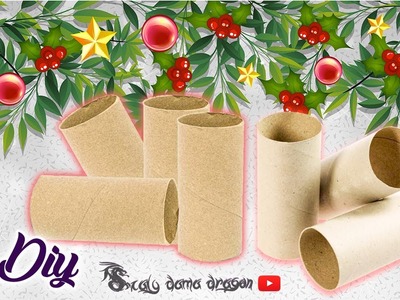 4 Manualidades Navideñas con tubos de cartón, decoraciones para el árbol