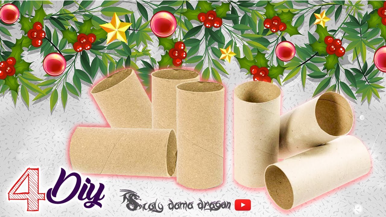4 Manualidades Navideñas con tubos de cartón, decoraciones para el árbol