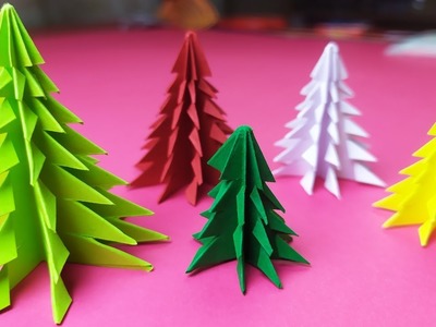ARBOLITO NAVIDEÑO  3D . 3D Paper Christmas Tree - PAPIROFLEXIA ARBOL DE NAVIDAD. ADORNOS NAVIDEÑOS