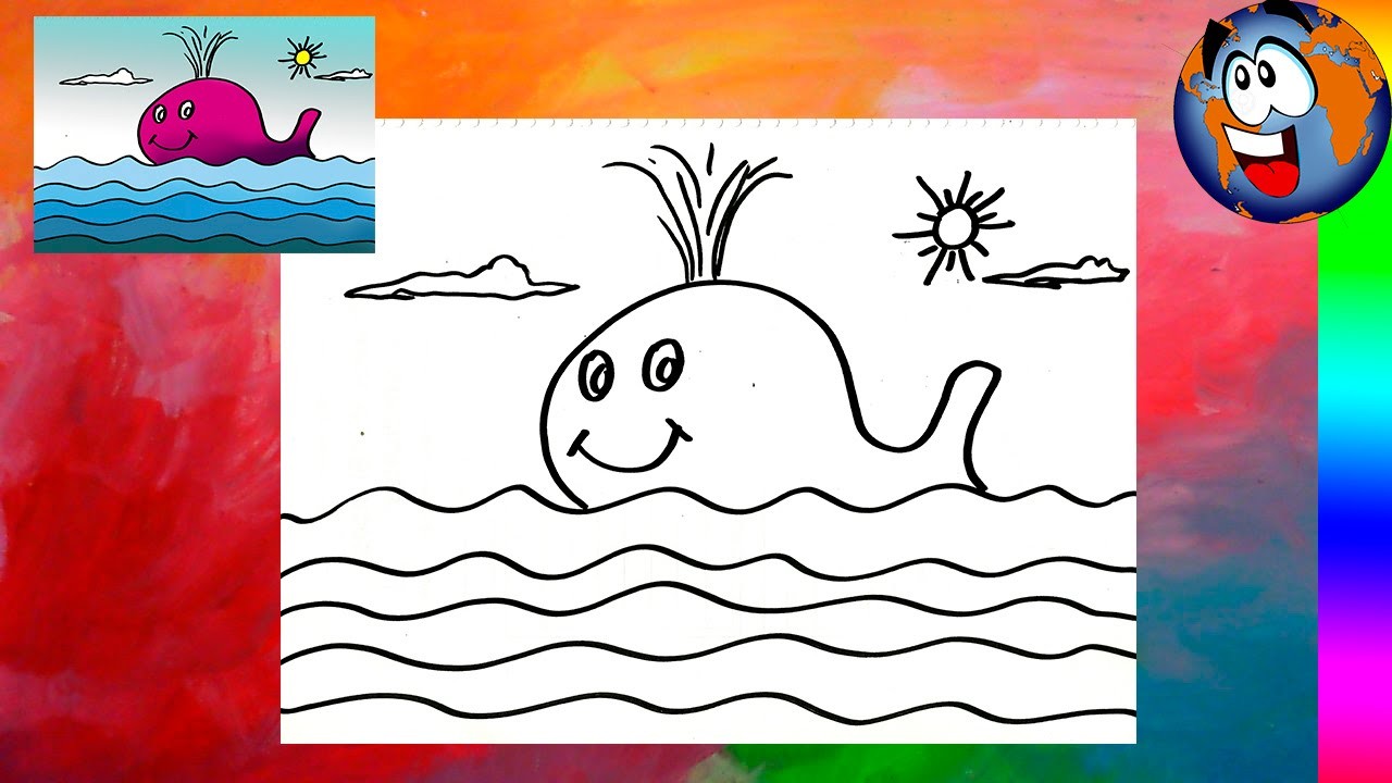 Ballena Fucsia Dibujo Fácil para Niños Whale Drawing