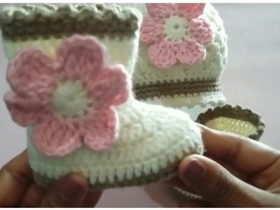 Botas para bebe tejidas a crochet