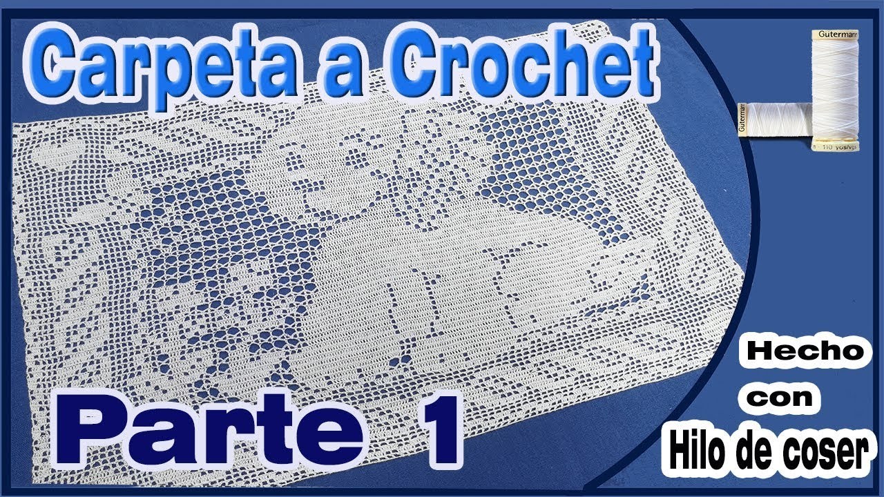 CARPETA RECTANGULAR A CROCHET| PARTE 1???? --Tecnica Crochet Filet- |Crochet sewing thread.