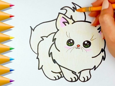 Cómo dibujar un GATITO BEBÉ Kawaii Feliz ???? How to Draw a Cute Baby Kitten