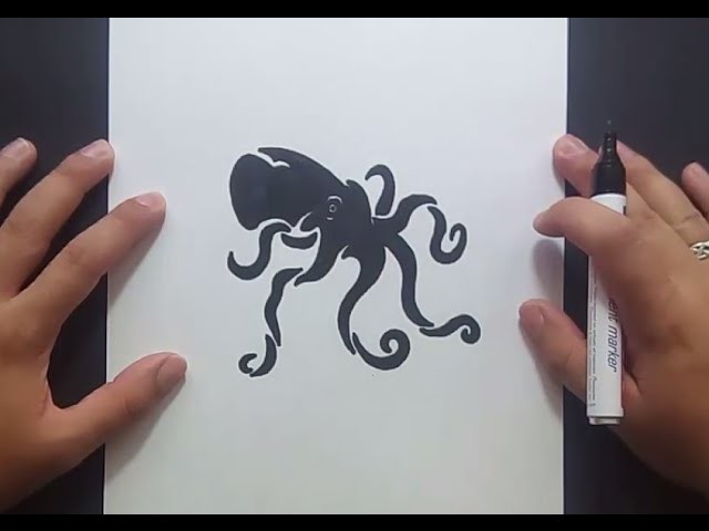 Como dibujar un pulpo paso a paso 4 | How to draw a octopus 4