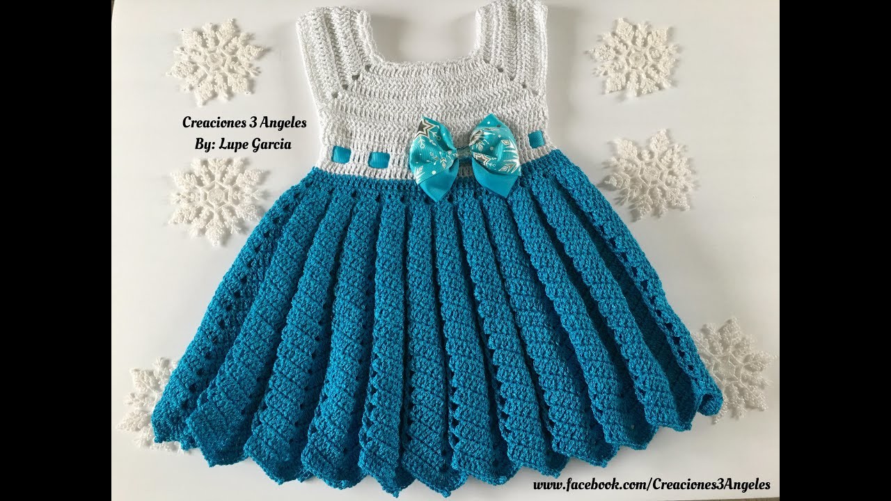 Como Hacer Un Vestido Tejido A Crochet 2T ( Frozen )