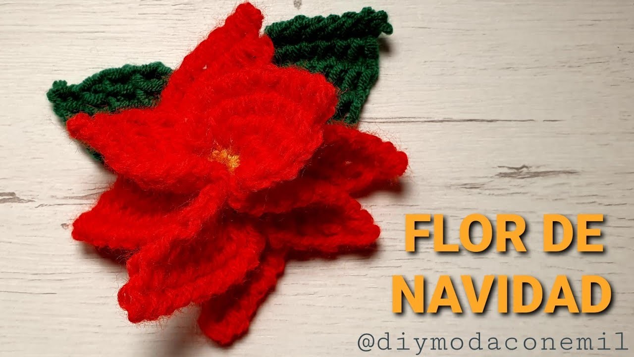 Como tejer adorno de Navidad a crochet.Flor de Pascua a crochet. DIY moda con Emil