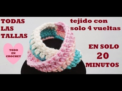 Cuello (bufanda) INFINITA a Crochet en MENOS DE 20 MINUTOS