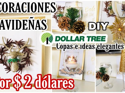 DIY DOLLAR TREE DECORACIONES CON COPAS Y ELEGANTES POR $2