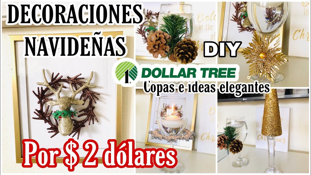 DIY DOLLAR TREE DECORACIONES CON COPAS Y ELEGANTES POR $2