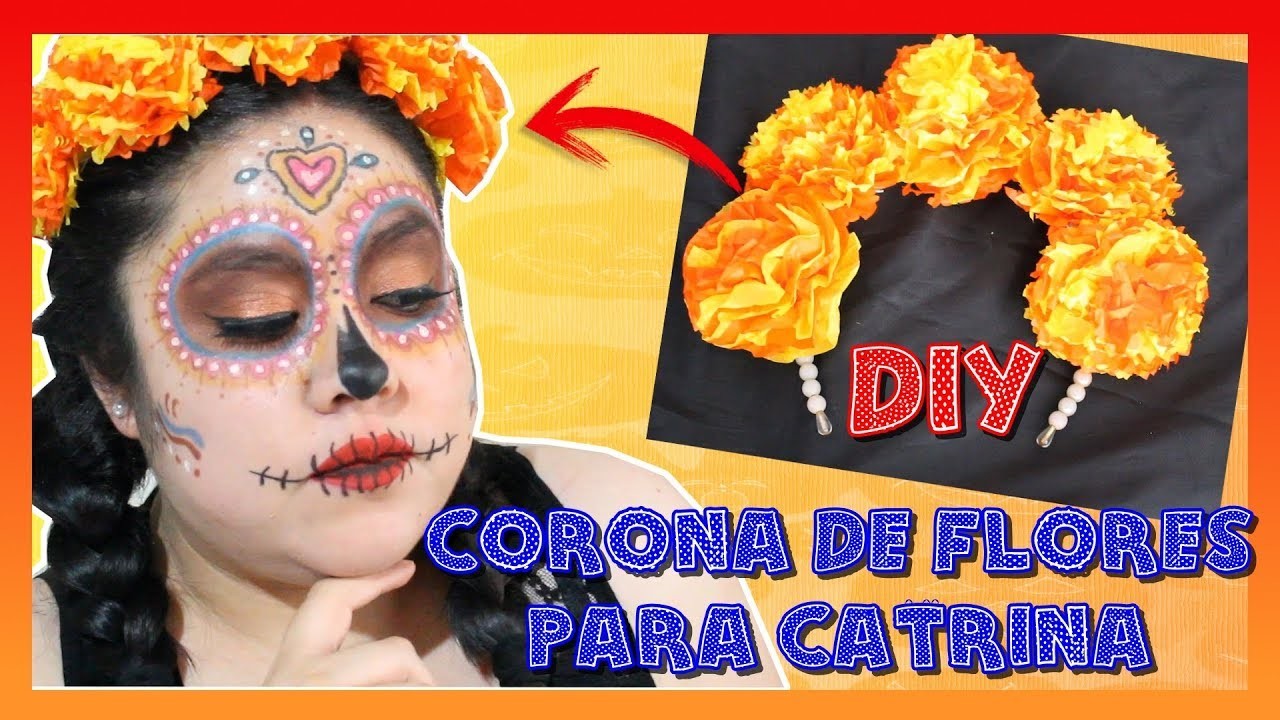 DIY HAZ TU PROPIA CORONA DE FLORES PARA CATRINA UTILIZANDO PAPEL CHINA Y UNA DIADEMA| Danny Chávez????