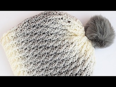 Gorro a crochet  con un ovillo de lana muy fácil y rápido