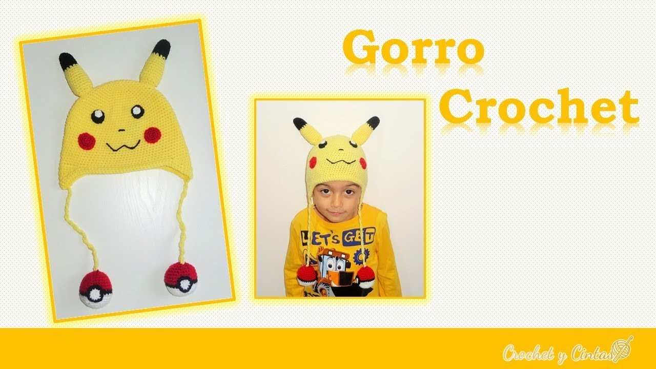 Gorro Pikachu con Pokébolas a crochet ???? Pokémon - Parte 1 de 2