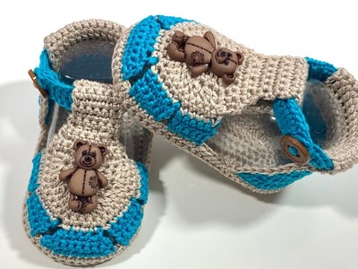 Huarachitos para bebe tejidos a crochet Modelo Unisex. 0.3 Meses | Paso a paso