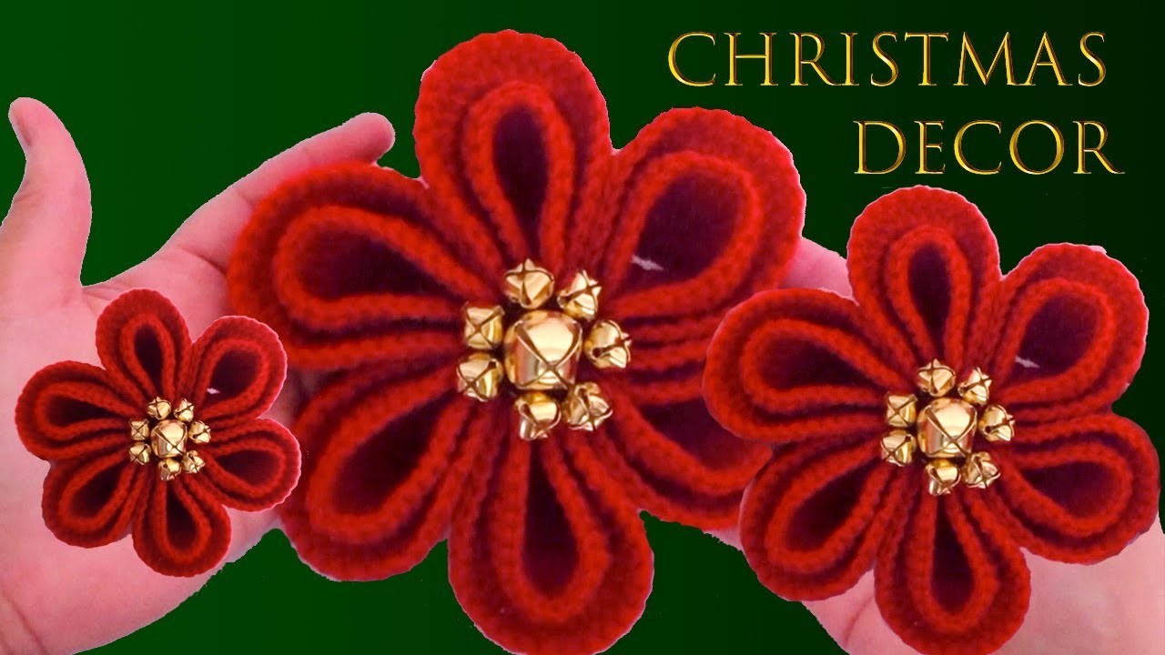 Ideas de Navidad 2019 como hacer flores navideñas a crochet con círculos Christmas decor