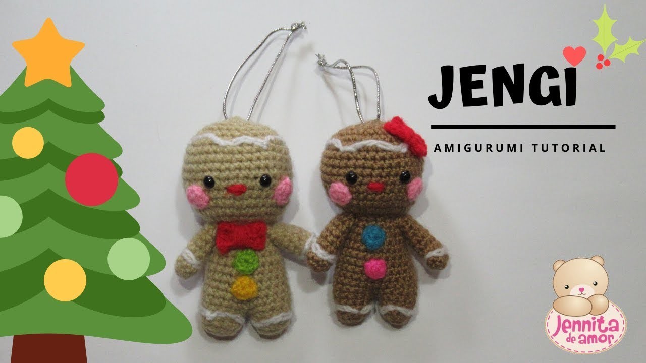 JENGI  Amigurumi Tutorial Crochet- Nivel Básico Navidad (Patrón en descripción)