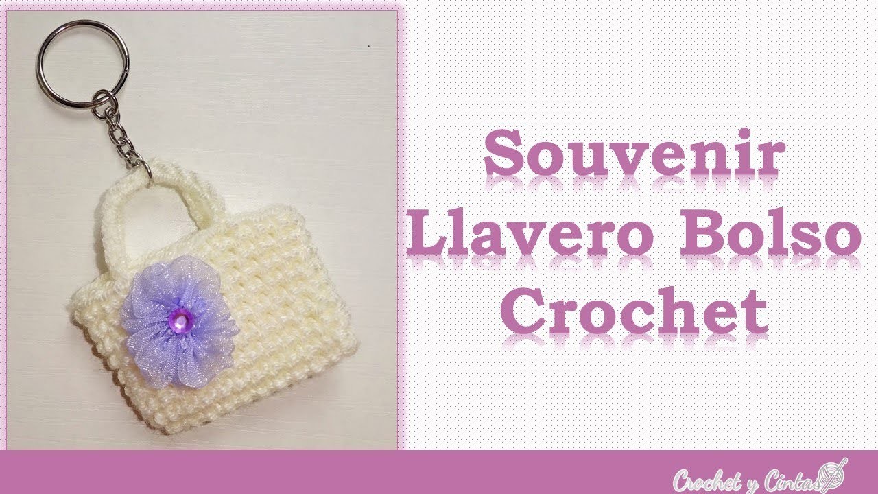 Llavero bolso crochet souvenir – recuerdo para quince años – matrimonios