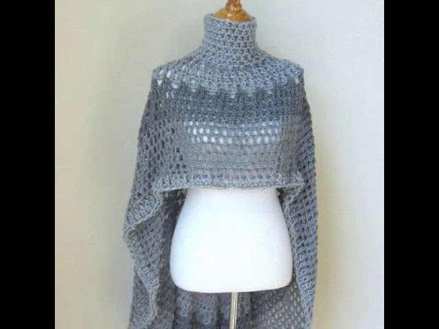 Poncho tejido de Crochet