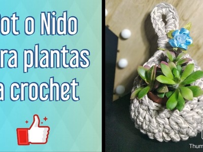 Pot o nido para plantas a crochet. #crochet #ganchillo #potplantas
