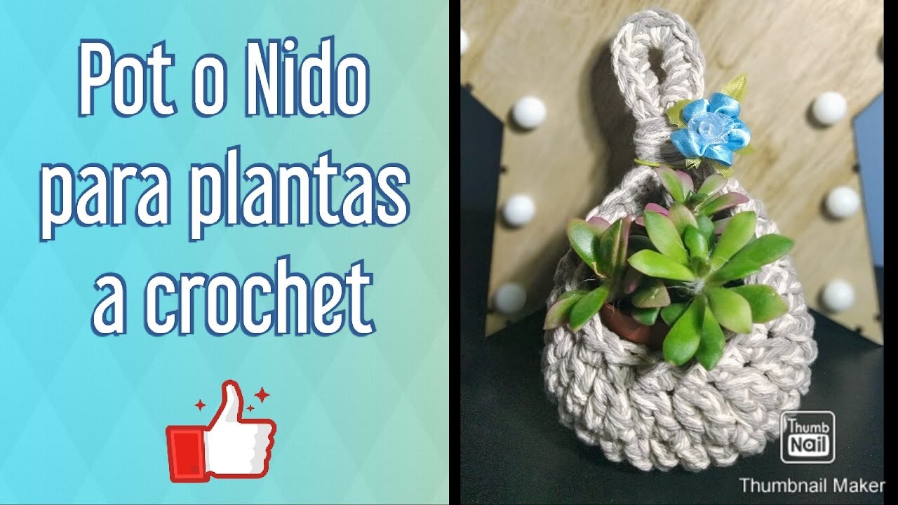 Pot o nido para plantas a crochet. #crochet #ganchillo #potplantas