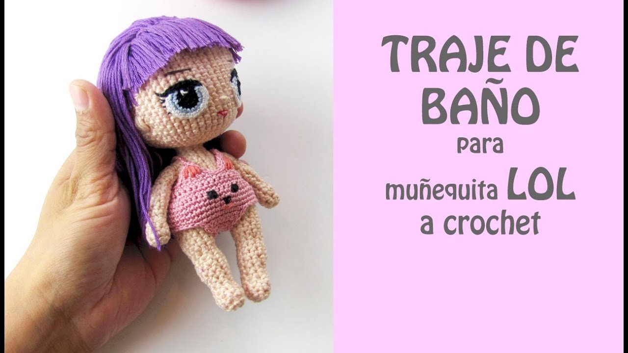 Tejer a crochet ROPA DE BAÑO para muñequita LOL a crochet paso a paso