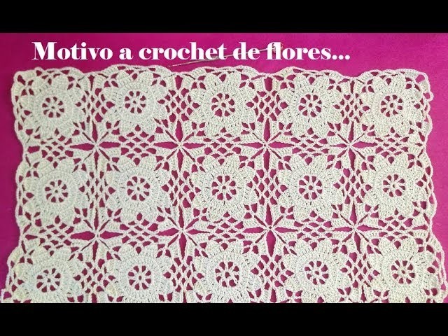 Tutorial de Motivo a crochet de flores