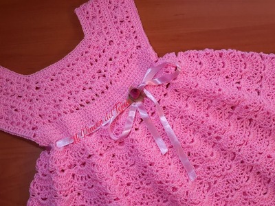 Vestido Bebe Crochet Rosado 3 Meses Facil Tutorial Paso a paso. Parte 2 de 2 - Crochet baby dress