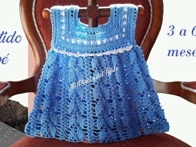 Vestido bebe hojitas crochet tutorial paso a paso (3 - 6 meses). Parte 2 de 2. - Crochet baby dress