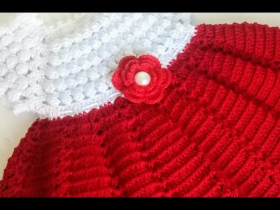 Vestido tejido a crochet o ganchillo - 0 a 3 meses - tejido facil