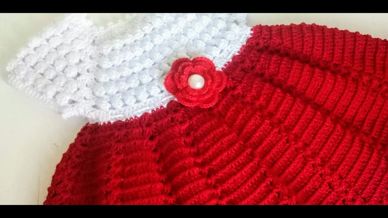 Vestido tejido a crochet o ganchillo - 0 a 3 meses - tejido facil