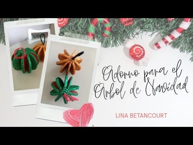 Adorno para el Árbol de Navidad (Foami ) #Manualidades #recicla #navidad #adornos | Atrapando Ideas