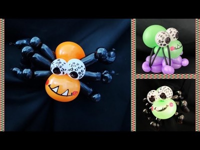 Cómo hacer una cute araña con globos. Tutorial de globoflexia. Spider balloon twisting. Halloween.