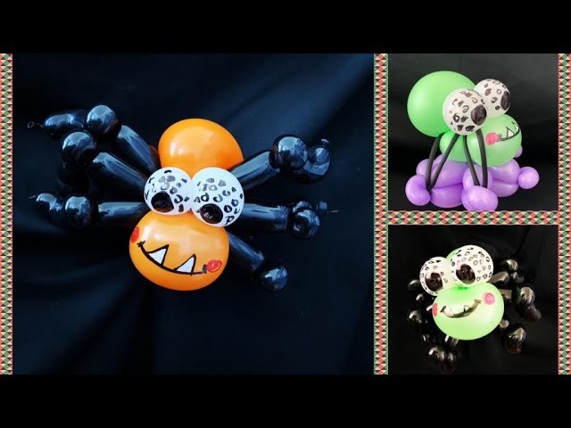 Cómo hacer una cute araña con globos. Tutorial de globoflexia. Spider balloon twisting. Halloween.