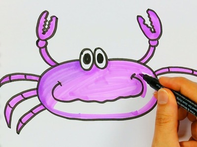 Dibujar un cangrejo juego de pintar con Chu Chu Ua cancion | Cómo dibujar y colorear los para niños