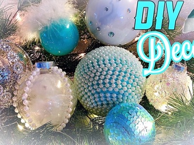 DIY Dollar Tree Decor.Como Hacer Esferas Navideñas Elegantes.Ideas Para Decorar Navidad 2019.Nady