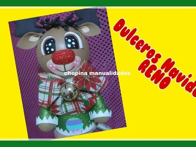 DULCERO ALCANCIA - NAVIDEÑO- RENO. CHEPINA MANUALIDADES