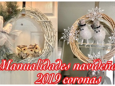 MANUALIDADES NAVIDEñAS 2019 FACILES. 2 CORONAS ECOMOMICAS Y MUY BONITAS.MARIA GONZALEZ