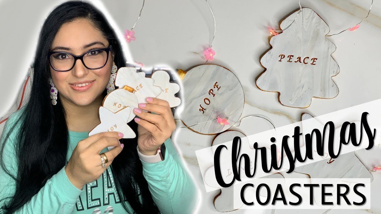 Polymer Clay Christmas Coasters - Porta Vasos Navideños Arcilla Polimerica