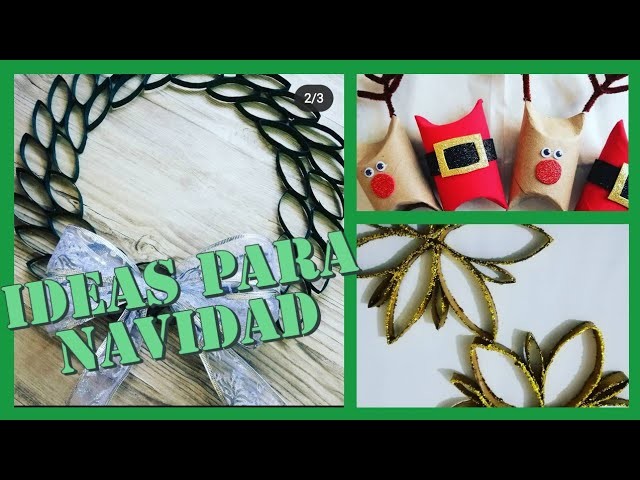 3 MANUALIDADES NAVIDEÑAS FÁCILES.Decoración Navideña 2021. ideas con tubos de carton