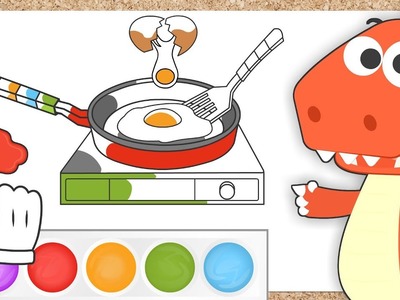 Aprende a colorear huevos fritos con Eddie ????????‍???? Dibujos para niños
