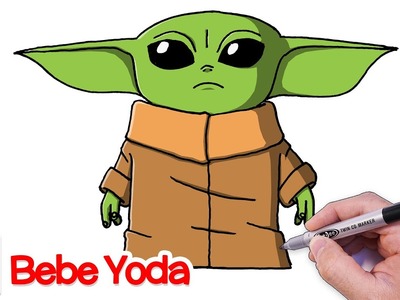 Como Dibujar a Bebe Yoda Paso a Paso - The Mandalorian - Dibujos Faciles