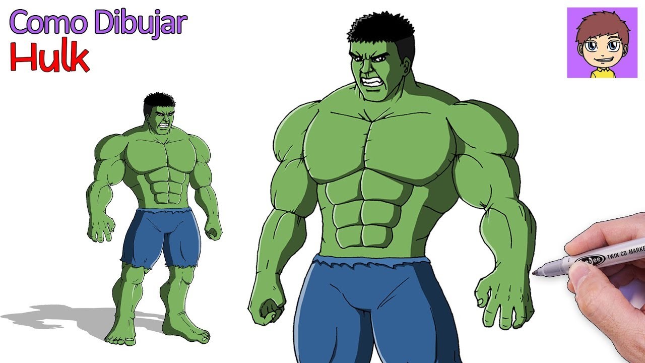 Como Dibujar a Hulk Paso a Paso - Dibujos para Dibujar - Dibujos Faciles
