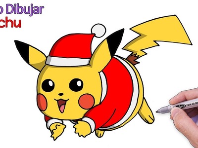 Como Dibujar a Pikachu para Navidad Paso a Paso - Dibujos para Dibujar   Dibujos Faciles
