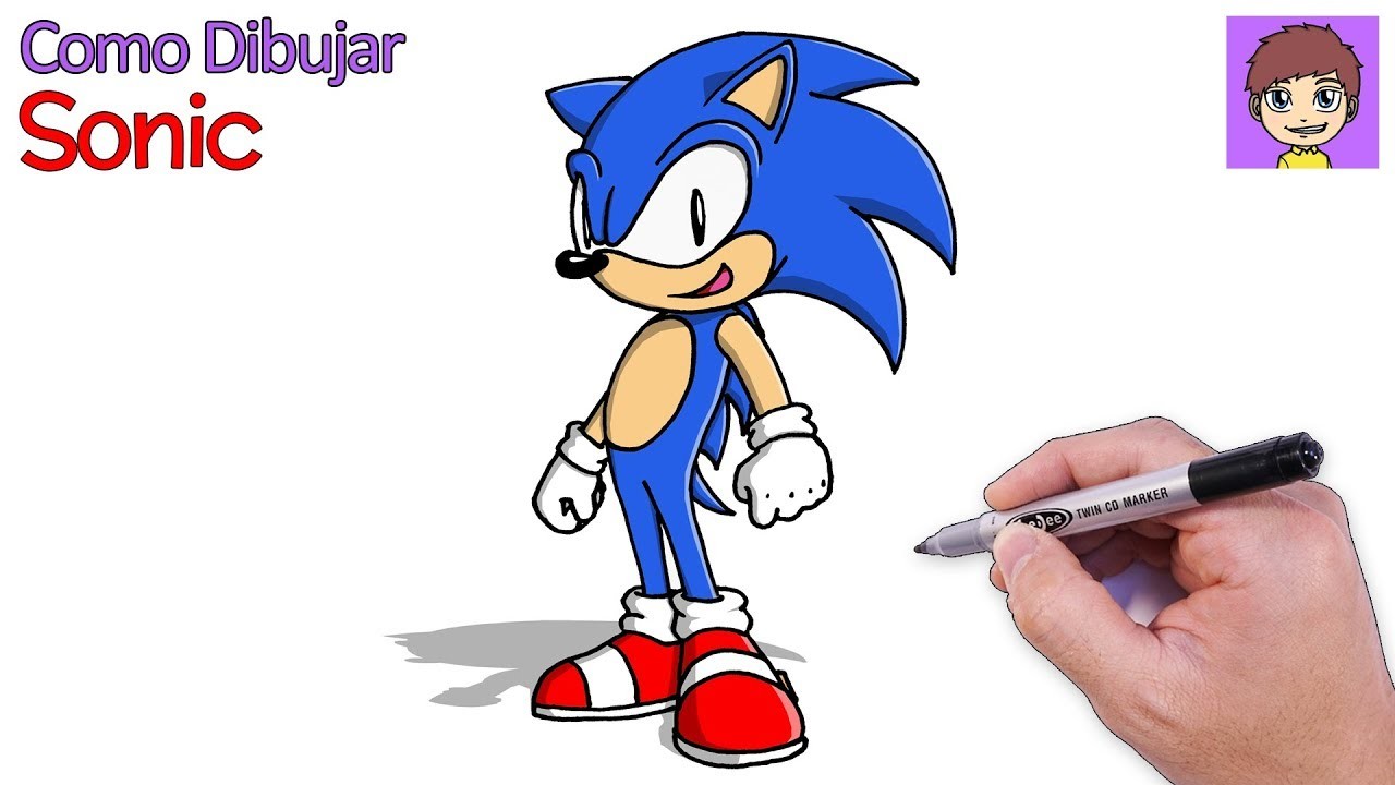 Como Dibujar a Sonic Paso a Paso - Dibujos para Dibujar - Dibujos Faciles Sonic