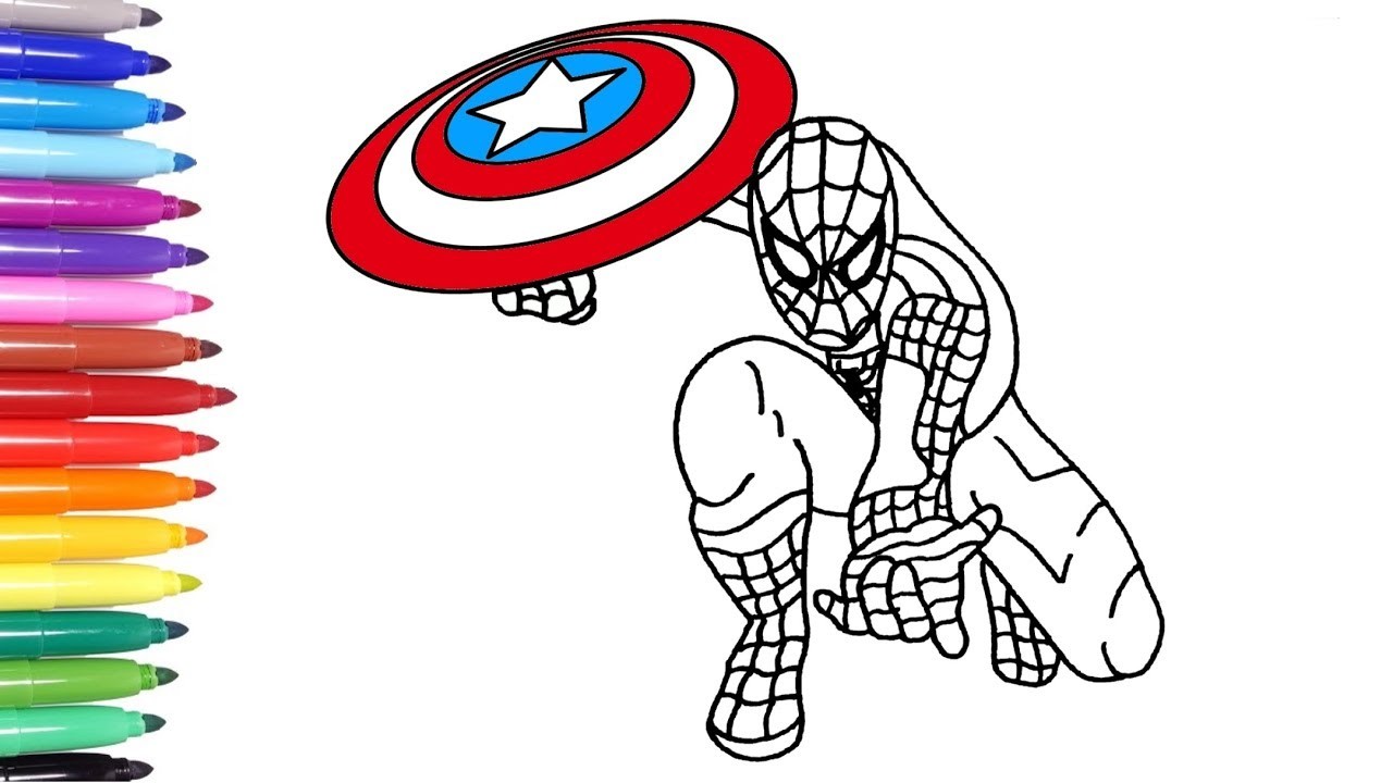 Como Dibujar  Spiderman Cápitan America.