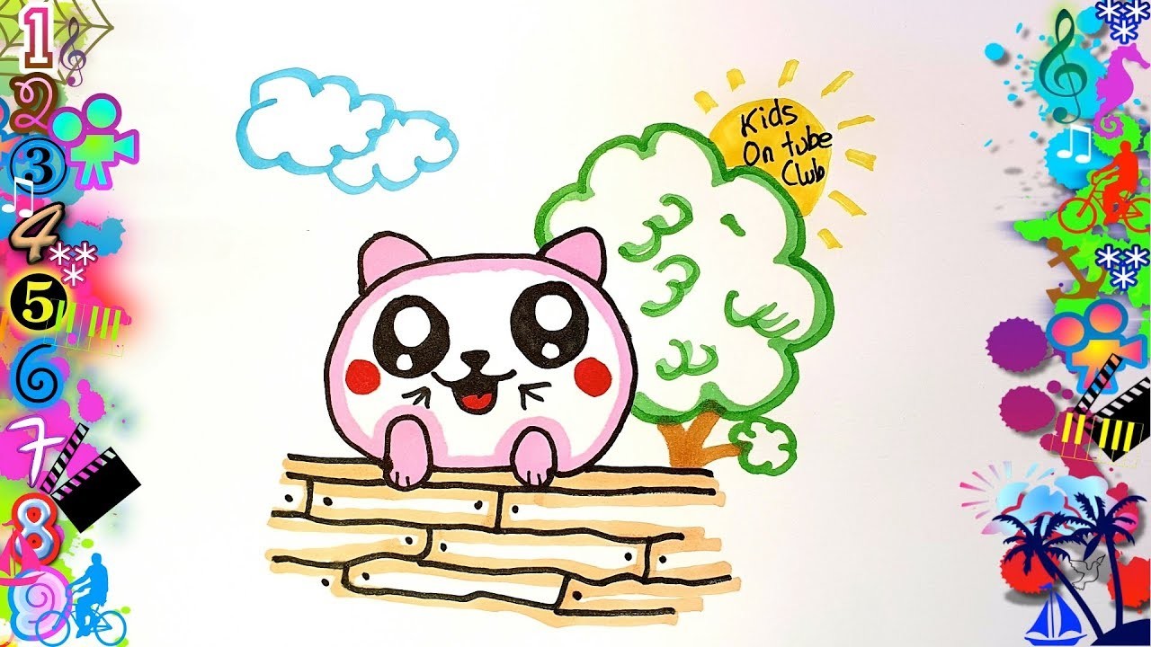 Como dibujar un GATO KAWAII facil - funny cat