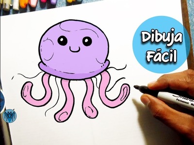 Cómo Dibujar una Medusa Kawaii Fácil | How to Draw a Jellyfish KAWAII