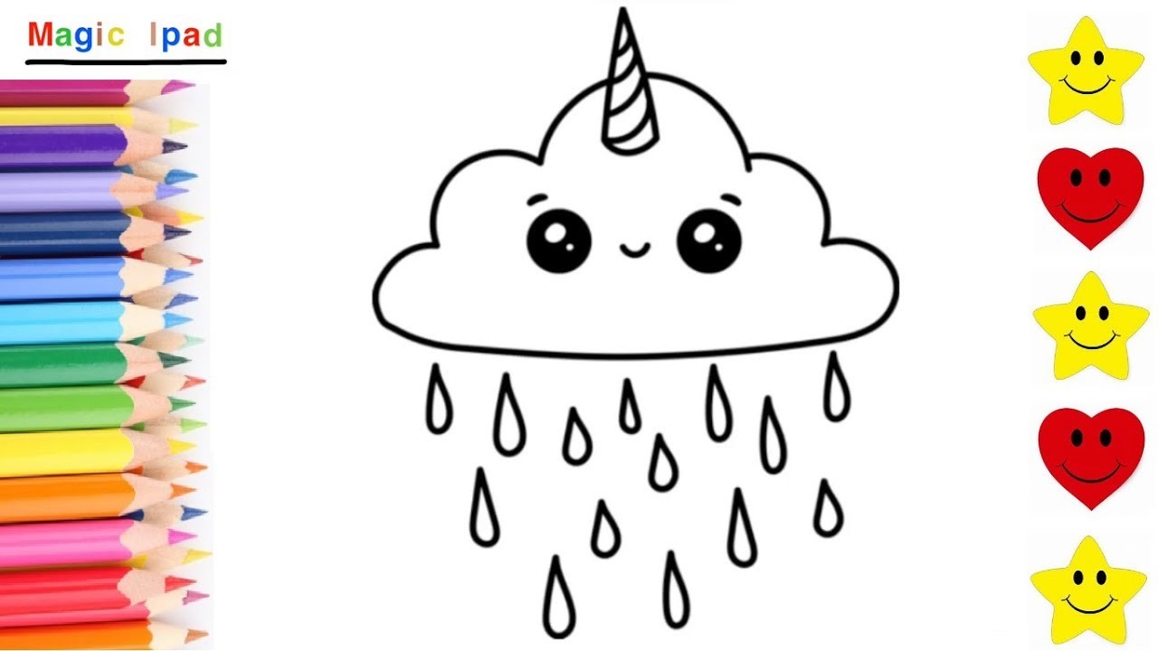 Como Dibujar una NUBE KAWAII | dibujos para niños ????⭐ How to Draw a CUTE CLOUD | drawings for kids