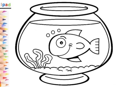 Como Dibujar una PECERA | dibujos para niños ????⭐ How to Draw a FISHBOWL | drawings for kids