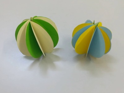 Como hacer bolas de papel de colores - How to make colored paper balls - origami fácil