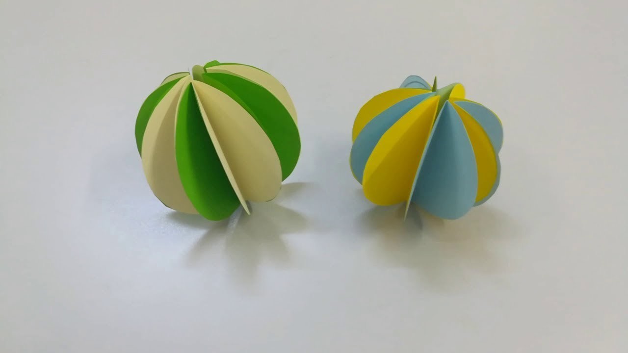 Como hacer bolas de papel de colores - How to make colored paper balls - origami fácil